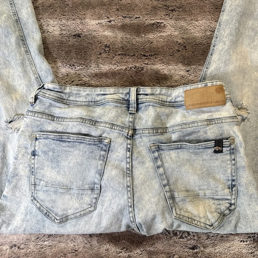 Buffalo David Bitton Max-X Skinny Stretch Jeans Men's 33x32 Blue Distressed